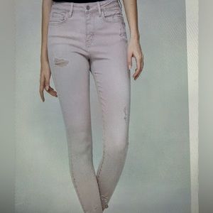 Vervet Peony High Rise Crop distressed Skinny
